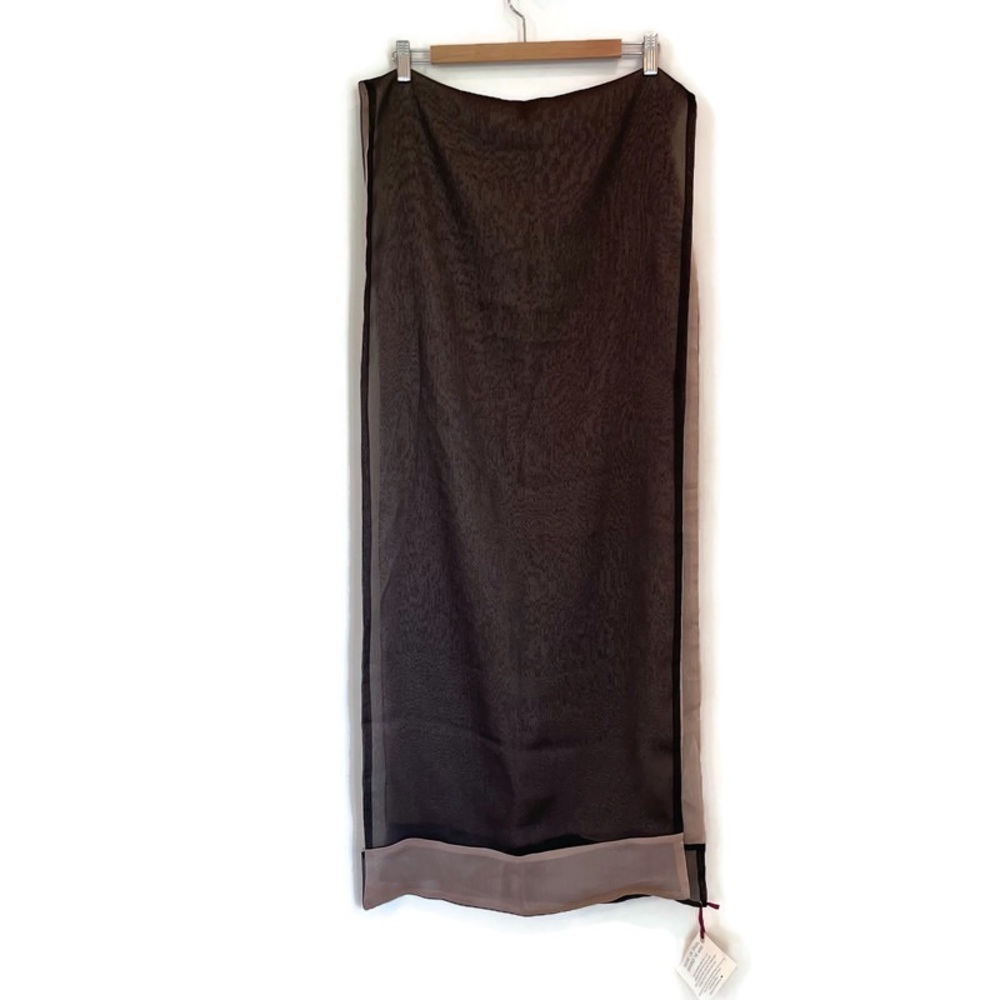 New Handmade Caron Miller Reversible Black & Champaign Chiffon Wrap